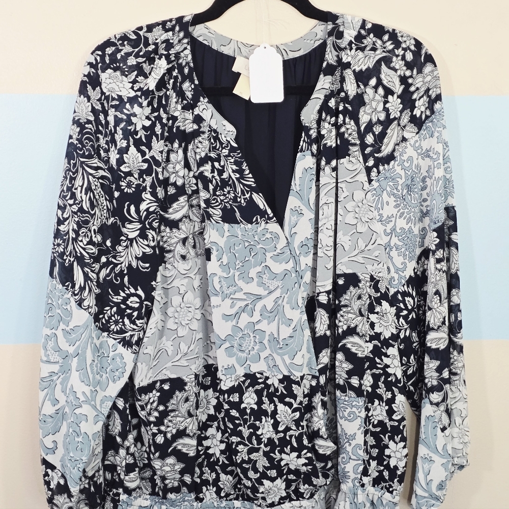 Loft Patchwork Pattern Midi Dress - image 4